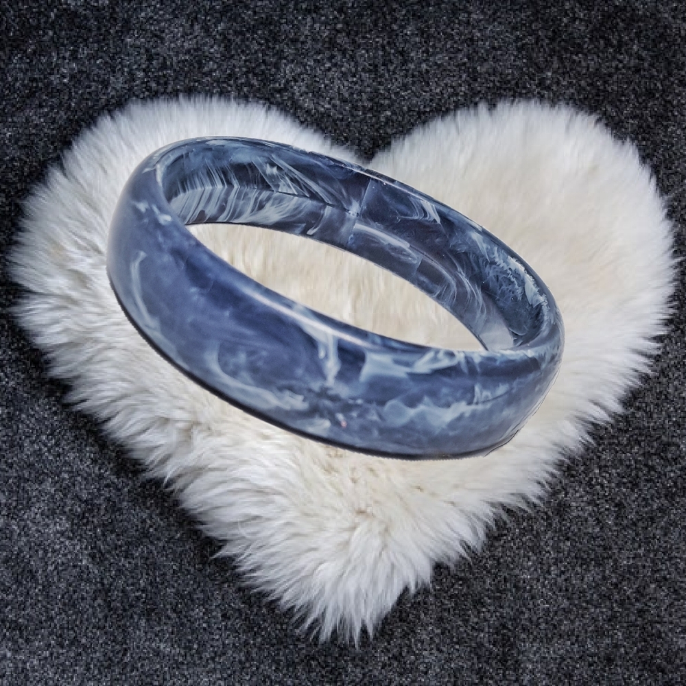 Blue Marble Effects Bangle Bracelet